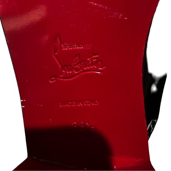 CHRISTIAN LOUBOUTIN PATENT BLACK MULES - Picture 8 of 9